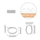 304 Stainless Steel Jump Rings, Open Jump Rings, Oval, Stainless Steel Color, 13x9x1.2mm, 16 Gauge, Inner Diameter: 10.5x6.5mm