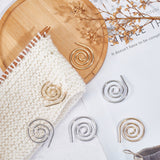 8Pcs 2 Colors Iron Crochet Stitch Marker, Crochet Clip, Swirl shape, Golden & Silver, 41x34x2mm,  4pcs/color