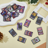 20Pcs 10 Colors  Acrylic Pendants, Rectangle with Tarot Pattern, Mixed Color, 41x26x2.5mm, Hole: 1.8mm, 2pcs/colors