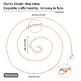 304 Stainless Steel Cable Chain Necklace, with Lobster Claw Clasps, Golden, 15.9 inch(40.5cm), 1.6mm, 10pcs/box