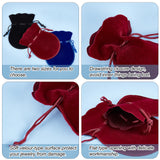 48Pcs 6 Styles Gourd Velvet Bags, Mixed Color, 9.5~12x7.5~9cm, 8pcs/style