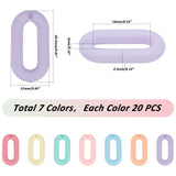140Pcs 7 Colors Acrylic U-shaped Open Link Ring, Quick Link Connector, Oval, for Jewelry Paperclip Chain Making, Mixed Color, 20.5x11x3.5mm, Inner Diameter: 14x4mm, 20pcs/color