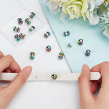 14 Sets Zinc Alloy Cabinet Drawer Pull Handles, Jewelry Box Knobs, Screwback Ball Stud, with Iron Screws, Rainbow Color