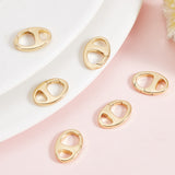 6Pcs Brass Spring Gate Rings, Oval, Cadmium Free & Lead Free, Long-Lasting Plated, Real 18K Gold Plated, 16.5x11.5x2.5mm, Hole: 6.5x4mm