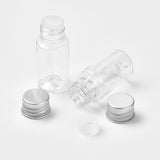 10ml PET Plastic Liquid Bottles, Flat Shoulder, with Aluminum Screw Caps, Clear, 5.3x2.3cm, Capacity: 10ml(0.34 fl. oz)