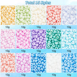 150G 15 Colors 6/0 Glass Seed Opaque Beads, Macaron Color, Round Hole, Round, Mixed Color, 4~4.5x3mm, Hole: 1~1.2mm, 10g/color