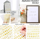 12 Sheets 6 Styles Waterproof Hot Stamping Plastic Self-adhesive Label Stickers, Letter A~Z & Number 0~9, Mixed Color, 178x97~98x0.2mm, 2 sheets/style