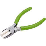 High Carbon Steel Flat Nose Pliers, Nylon Jaw Pliers, Green, 138x60x10mm