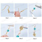 DIY Dangle Earring Kits, Including Alloy Pendants & Links & Linking Rings, Brass Pendants & Linking Rings & Jump Rings & Pins & Earring Hooks & Cable Chains, Glass Beads, Golden, 23x12x1mm, Hole: 1mm