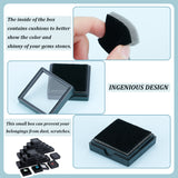 48Pcs Plastic Jewelry Set Boxes, with Velvet Inside, Square, Black, 40x40x15mm