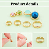 40Pcs 4 Style Brass Bead Frame, Round Ring, Golden, 8~13x2.5~2.8mm, Hole: 0.8~1mm, 10pcs/style