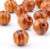 120Pcs Round Natural Wood Beads, Round, BurlyWood, 20x18mm, Hole: 5mm