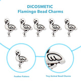 200Pcs Tibetan Style Alloy Beads, Flamingo, Antique Silver, 12x9.5x3mm, Hole: 1.5mm