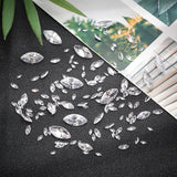 Cubic Zirconia Pointed Back Cabochons, Grade A, Faceted, Horse Eye, Clear, 4x2x1.4mm, 140pcs/box