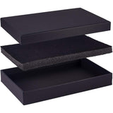 Kraft Paper Jewelry Boxes, with Sponge, for Ring & Earrings & Necklaces, Rectangle, Black, 20x13x3cm