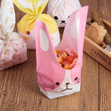 Plastic Candy Bags, Rabbit Ear Bags, Animals, Mixed Color, 22~23.3x13.8cm, about 4pcs/type, 100pcs/set.