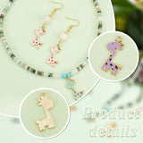 60Pcs 6 Colors Alloy Enamel Pendants, Giraffe Charms, Mixed Color, 27x17x1mm, Hole: 2mm, 10pcs/color