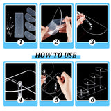 4-Tier Half Round Acrylic Minifigures Organizer Display Risers, Assembled Action Figures/Doll Holder, Clear, 24x10x20.6cm