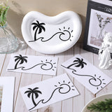 Beach Theme PVC Cartoon Self Adhesive Car Stickers, Waterproof Coconut Tree with Sun Car Decorative Decals for Car Decoration, Black, 92~93x174~182x0.2mm