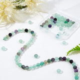 Natural Fluorite Beads, Round, Grade AB, 8mm, Hole: 1mm, about 46pcs/strands, 2strands