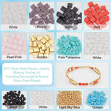 DIY Glass Seed Beads Jewelry Making Making Kit, Including Rectangle & Round Glass Seed Beads, Mixed Color