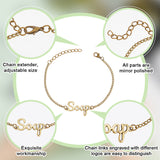 4Pcs 4 Style Word Soap & Lotion Link Bracelets Set for Women, Mixed Color, 8-1/4 inch(21cm),  1pc/style