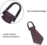 PU Leather Zipper Puller, Garment Accessories, with Alloy Findings, Gunmetal, Mixed Color, 74x72x17mm, 20pcs/box