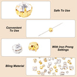 840Pcs 10 Style Sew on Rhinestone, Glass Crystal Rhinestone, Montee Beads, with Brass Prong Settings, Garments Accessories, Half Round, Platinum & Golden, 3.8~8x3~6mm