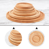 Bamboo Round Plant Saucer, Plant Pot Tray, for Indoor and Outdoor Plants, Sandy Brown, 65~155x9~10mm, Inner Diameter: 55~145mm, 6pcs/set