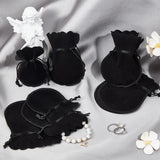 20Pcs 2 Styles Gourd Velvet Bags, Drawstring Gift Pouches Favor Bags, Black, 9.5~12x7.5~9cm, 10pcs/style