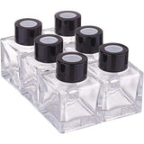 50ML Aromatherapy Bottle, Car Glass Perfume Bottle, Volatile Bottle, Square, Black, 5x5x7cm, Capacity: 50ml, 6pcs/box