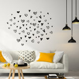 PVC Wall Stickers, Rectangle, for Home Living Room Bedroom Decoration, Heart Pattern, 290x900mm