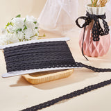 10M Flat Nylon Wavy Elastic Cord, Garment Accessories, Black, 20mm, about 10.94 Yards(10m)/Roll