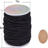 Core Spun Elastic Cord, Black, 3mm