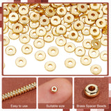 200Pcs Brass Spacer Beads, Disc, Real 18K Gold Plated, 4x1.6mm, Hole: 1.5mm