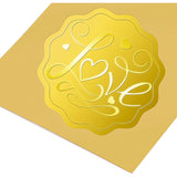 Self Adhesive Gold Foil Embossed Stickers, Medal Decoration Sticker, Word, 5x5cm