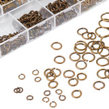 Mixed Sizes Diameter 4-10mm Brass Jump Rings Open Jump Rings Antique Bronze in Jewelry Making Supplies 1 Box