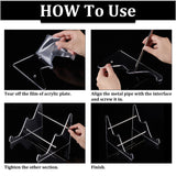 2-Tier Transparent Acrylic Keyboard Stands, Detachable Keyboard Storage Holder with Platinum Tone Iron Findings, Clear, Finish Product: 15x17.2x13.3cm, about 8pcs/set