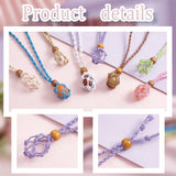 9Pcs 9 Colors Braided Cotton Thread Cords Macrame Pouch Necklace Making, Adjustable Wood Beads Interchangeable Stone Necklace, Mixed Color, 39-3/8 inch(100cm), 1pc/color