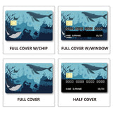 PVC Plastic Waterproof Card Stickers, Self-adhesion Card Skin for Bank Card Decor, Rectangle, Whale, 186.3x137.3mm