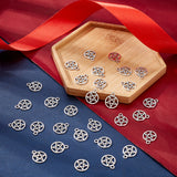 100Pcs Tibetan Style Alloy Pendants, Pentacle, Antique Silver, 16x13x1mm, Hole: 1.8mm