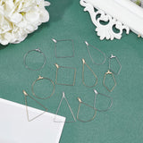 48Pcs 12 Styles 304 Stainless Steel Wire Pendants, Hoop Earring Findings, Golden & Stainless Steel Color, 4pcs/style