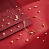 60Pcs 3 Style Brass Beads, Heart, Golden, 5~7x5~6x2~3mm, Hole: 1.2~1.5mm, 20pcs/style