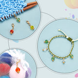 160Pcs 20 Color Glass Charms, with Golden Brass Loops, Faceted Bicone, Mixed Color, 13x7.5mm, Hole: 2.5mm, 8Pc/color