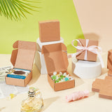 Square Folding Kraft PaperJewelry Storage Boxes, Handmade Soap Cases, BurlyWood, 7.1x7.2x3.2cm