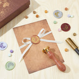 Brass Wax Seal Stamp with Rosewood Handle, for DIY Scrapbooking, Hummingbird Pattern, 25mm