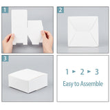 Foldable Cardboard Paper Jewelry Boxes, Gift Packaging Boxes, White, 9x9x4cm