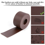 2M Flat Single Face Lychee Pattern Imitation Leather Band, Coconut Brown, 37.5x1.8mm, about 2.19 Yards(2m)/Roll