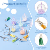 DIY Milk Tea Keychain Making Kit, Including Iron Split Key Rings, Faux Suede Tassel & Plastic & Resin Pendants, Mixed Color, 42Pcs/set