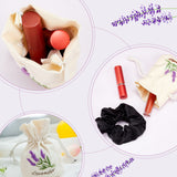 Lavender Pattern Embroidery Starter Drawstring Bag Making Kit, Including Plastic Embroidery Hoop, Fabric, Polyester Threads, Iron Needles, Drawstring Cord, Mixed Color, Thread: 1mm